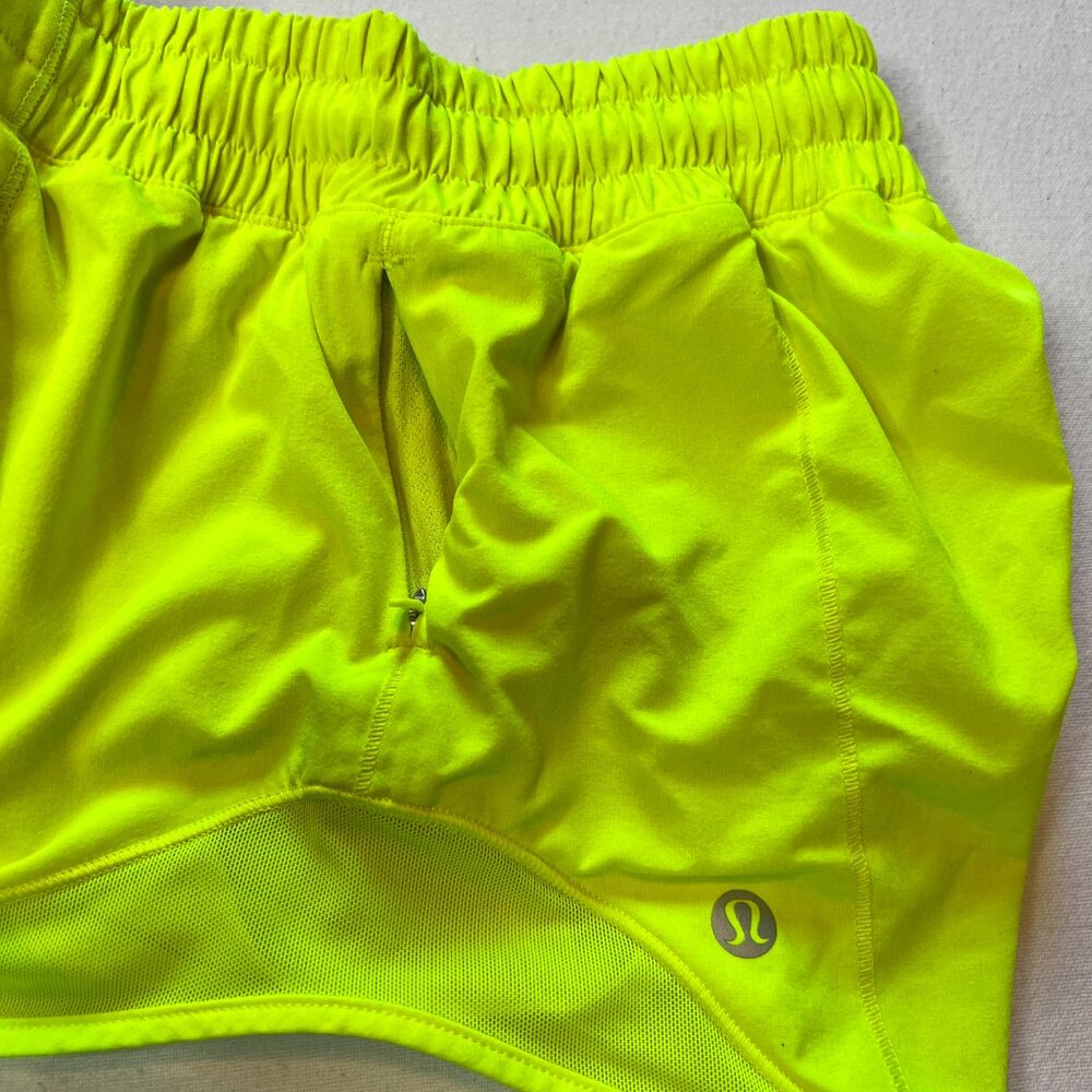 Lululemon Neon Yellow Hi Low Shorts Women Size Small - Picture 4 of 11